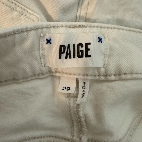 Paige White Denim Colette Crop Flare Raw Hem Jeans Size 29 - Picture 7 of 10